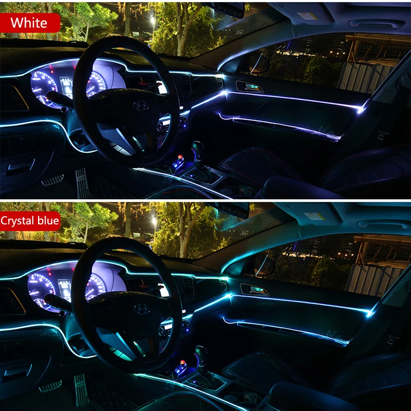 Automobilio LED Juostelės EL Lynas Auto Atmosfera Dekoratyvinės Lempos Volkswagen Golf 