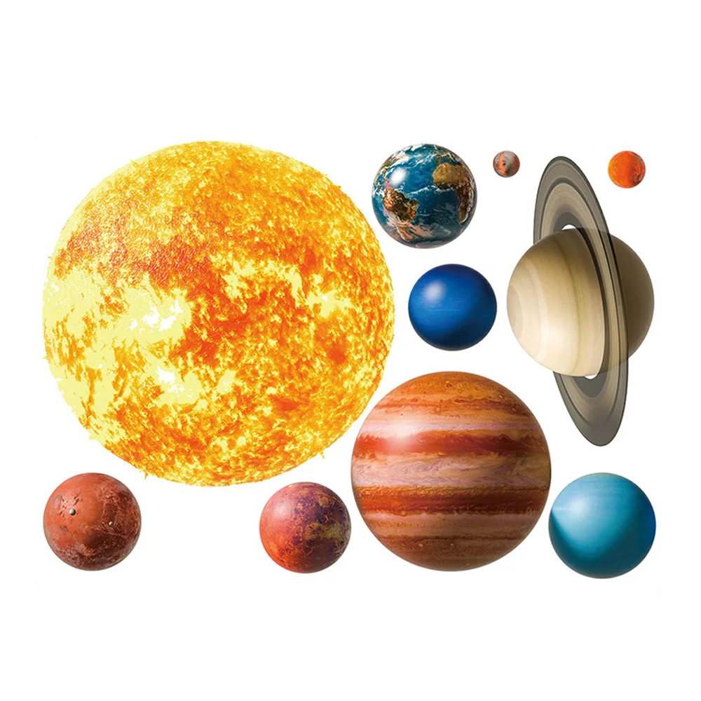 Saulės Jupiteris Saturnas Uranas, Neptūnas Žemė, Venera Marsas, Merkurijus Žėrintis Planetų Sienų Lipdukai Saulės Sistemos Lipdukai, Vaikų Kambarys