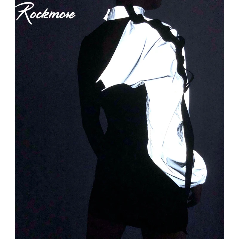 Rockmore Gotikos Atspindintis Halterneck Ilgomis Rankovėmis Moterims Kailis Su Sagtimi Streetwear Moterų Apynasrio Paltai Mados Outwear Rudenį