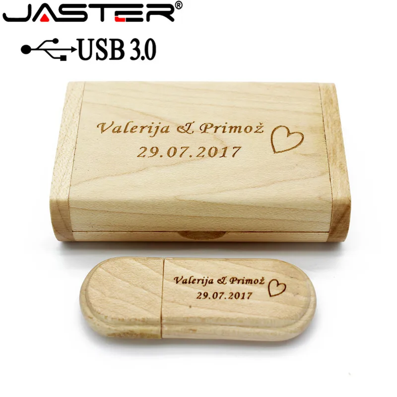 JASTER USB 3.0 didelio greičio Medinis USB atmintukas Klevo medienos+box pendrive 4 GB 16GB 32GB 64GB atminties kortelė dovanų nemokamai logotipą