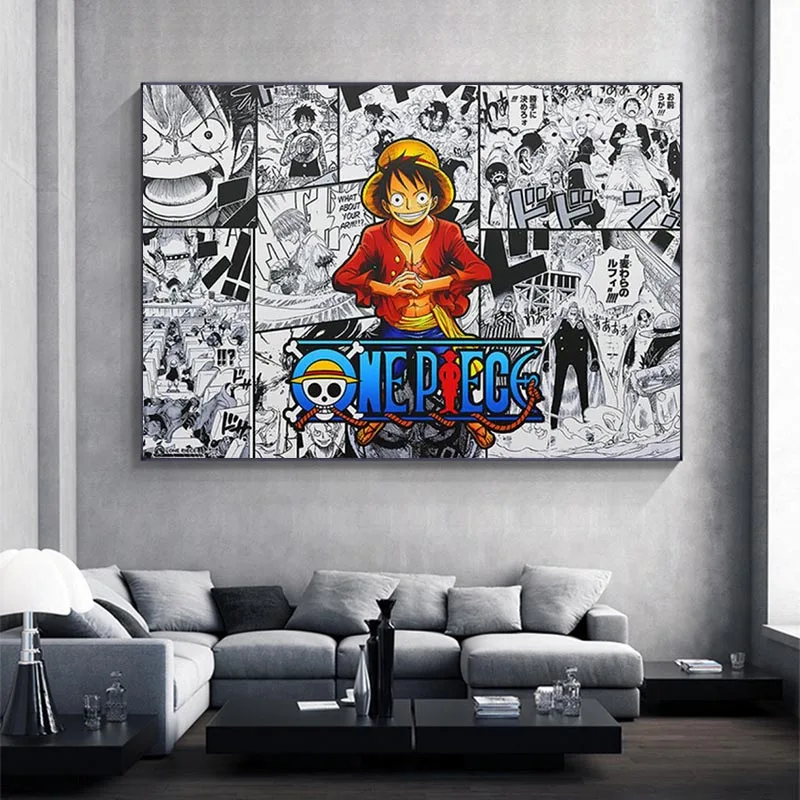One Piece Anime Plakatu ir Spausdina Sienos paveiksl, Vaikams, Paveikslai Tapyba ant Sienos Decorativos Berniukų Miegamasis Studijuoti Kambarys Meno