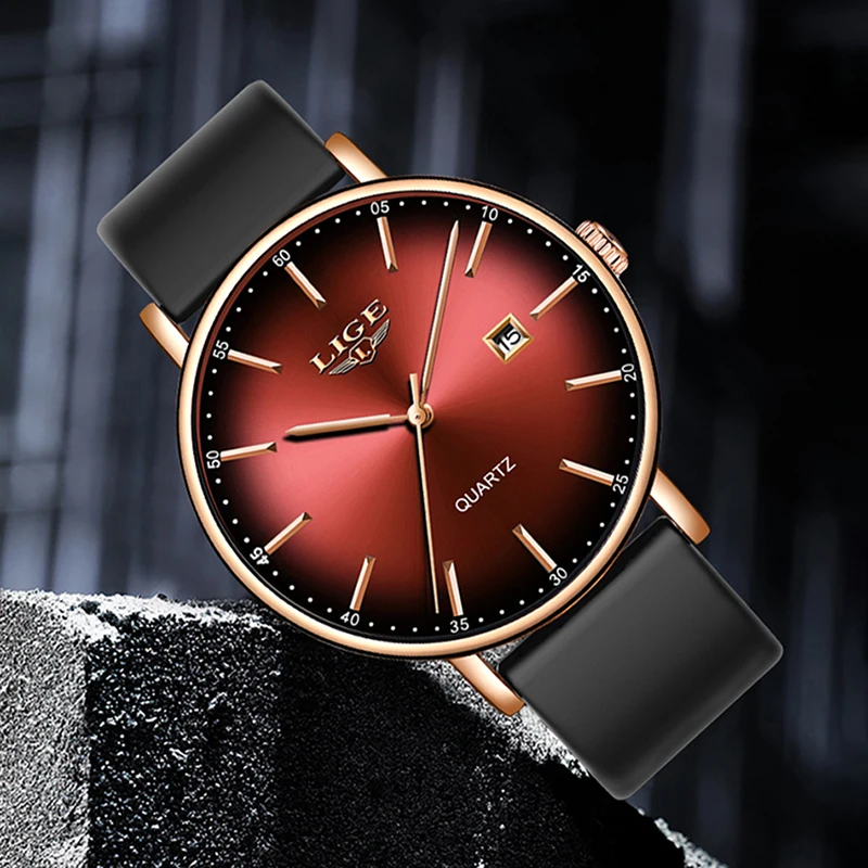 2020 Kūrybos Žiūrėti Vyrų LIGE Viršų Markės Mados Prabangių Kvarciniai Laikrodžiai Mens Vandeniui Silikono Dirželis Vyrų Sporto Laikrodis Reloj