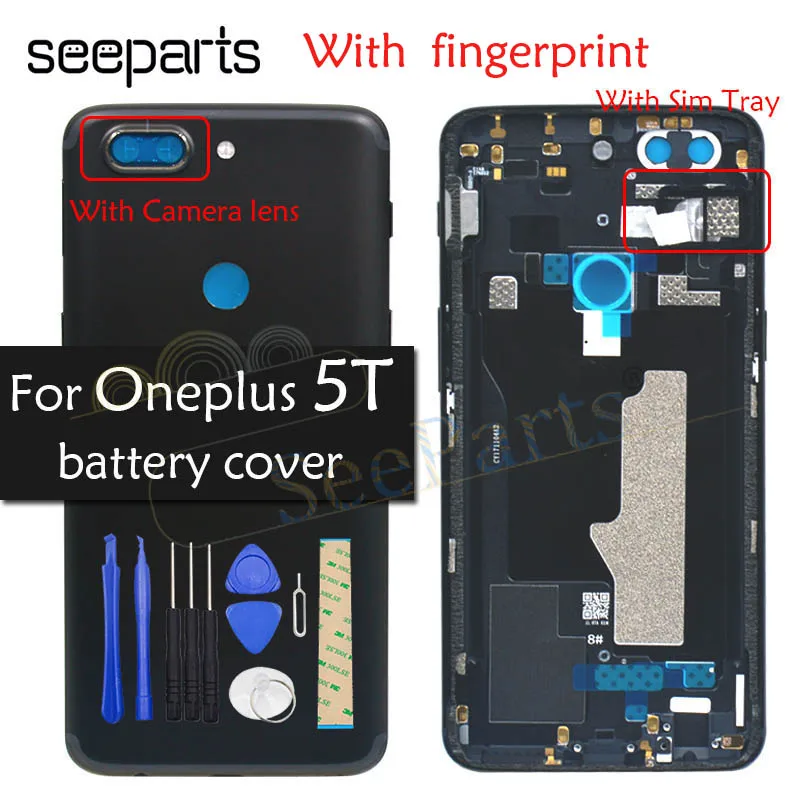 Originalus Atgal Būsto Oneplus A5010 5T Baterijos Dangtelis Galinių Durų Būsto Atveju Pakeisti OnePlus 5T Baterijos Dangtelis