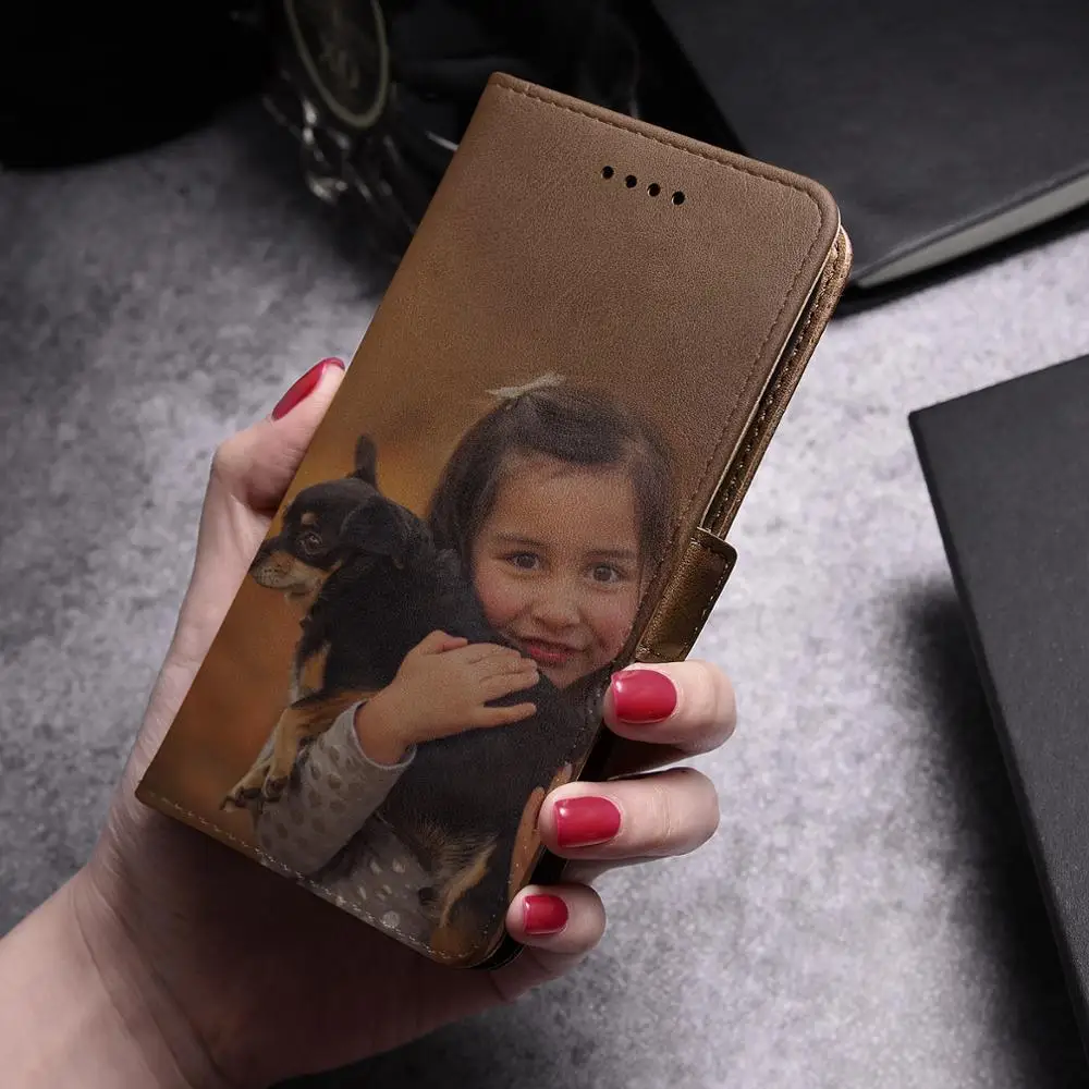 J2 Core Asmeninį minkštos odos Nuotrauka Moterų Piniginės, Skirta Samsung Galaxy J2 Core logotipą pasirinktinius nuotraukų telefono dėklas SM-J260F
