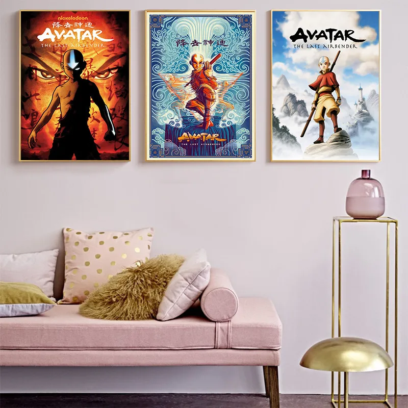 Avatar The Last Airbender Japonijos Anime Žemėlapis Plakatas Spaudinių Naftos sienos meno apdailos plakato stiliaus Namų puošybai plakatas
