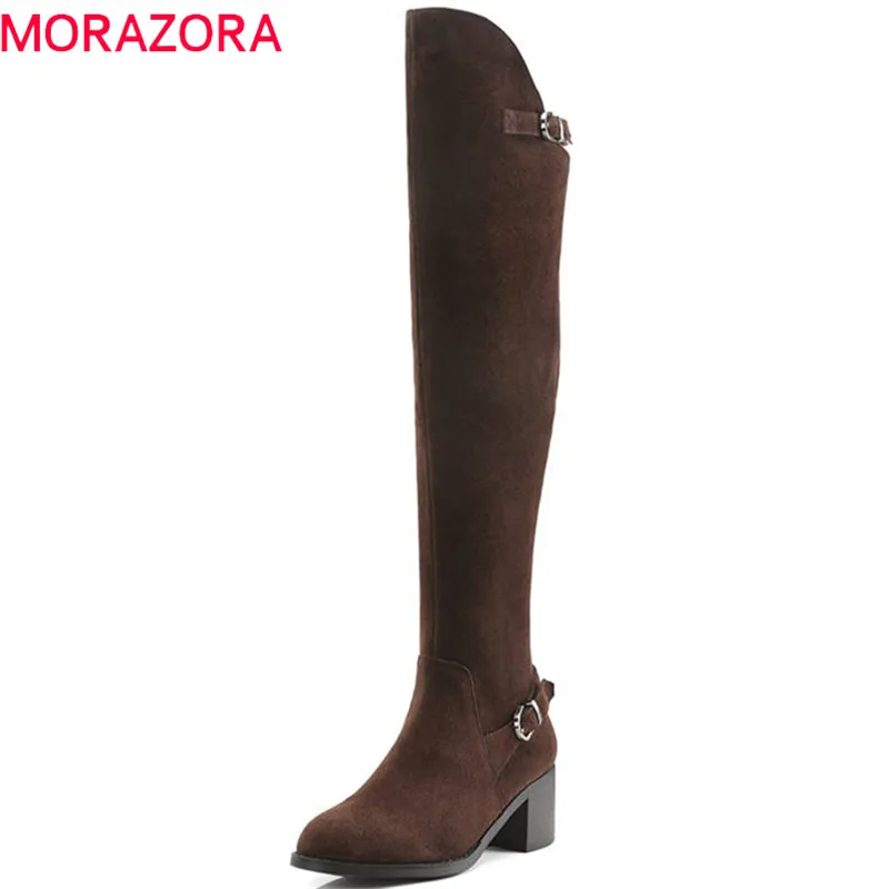 MORAZORA 2020 aukščiausios kokybės verstos odos virš kelio batai moterims pažymėjo tne rudenį žieminiai batai su užtrauktuku mados prom batai
