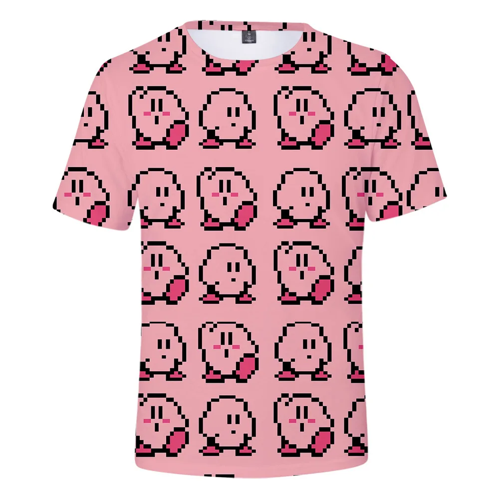 Anime Tees Mielas Animacinių filmų Kirby Vaikų Marškinėliai už Berniukas Mergaičių 3D Atspausdintas Trumpas Rankovės Juokinga Marškinėlius Streetwear Vaikų/Suaugusiųjų Drabužiai