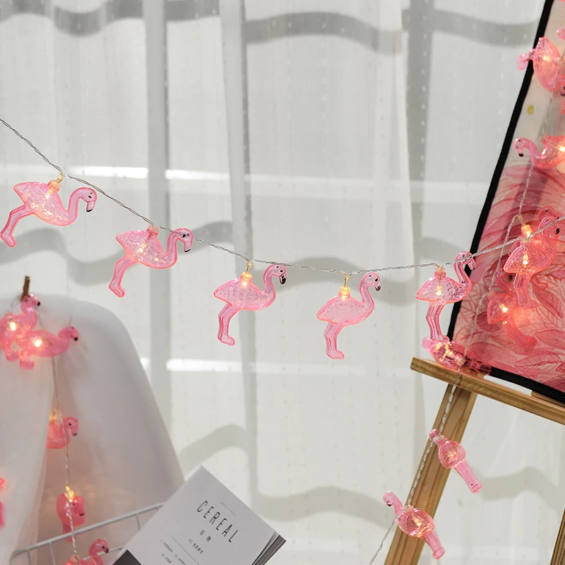 Flamingo LED String Naktį Lempos Pasakų Žibintai Girliandą Vaikų Šalis Apdailos Kiemo Namo Atostogų ir Lauko Apšvietimo Kambarį