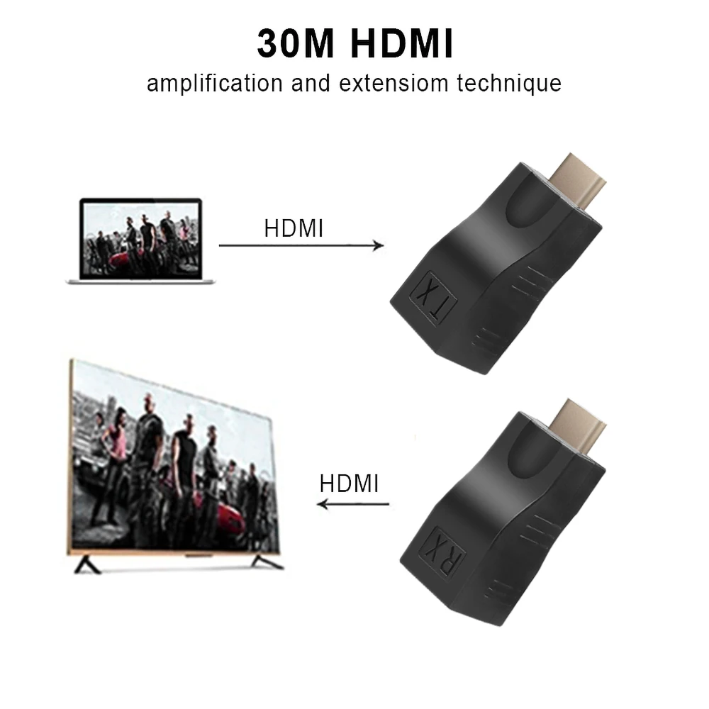 4K HDMI suderinamus 1.4 Extender Vaizdo Siųstuvo TX/RX HD 1080P Per CAT6 RJ45 Ethernet Cable TV Projektorius, DVD Monitorius PC