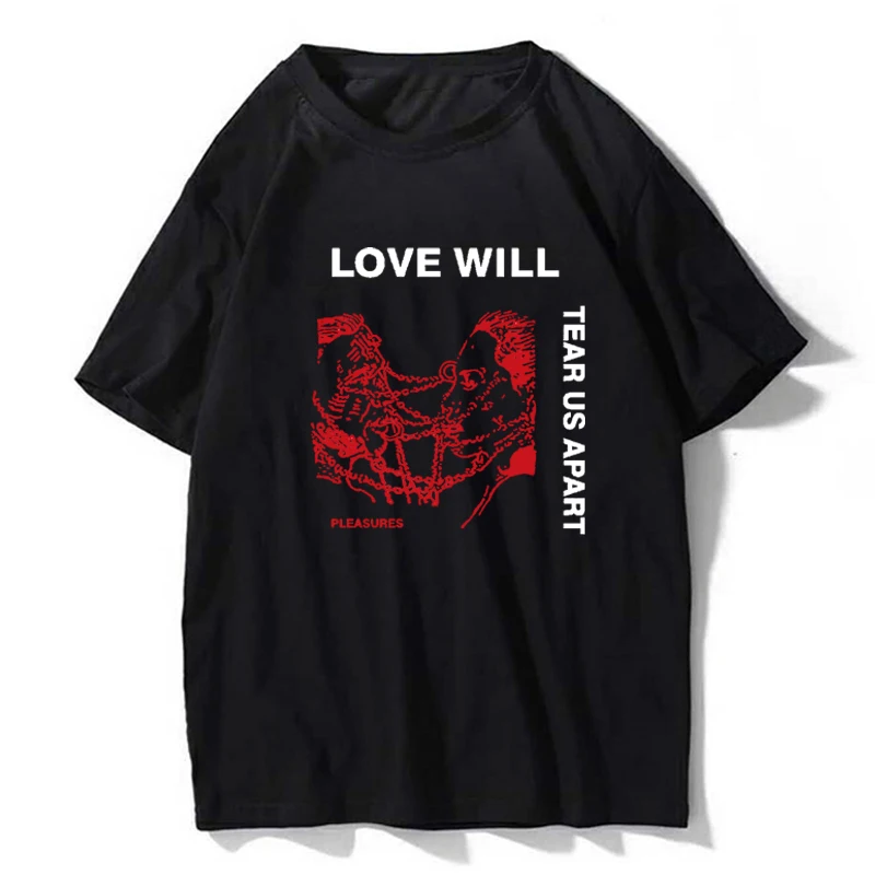 2020 Gotikos moterų marškinėlius Meilė Bus Ašarų Mus Be spausdinti Unisex Tumblr Mados Grunge Juoda tee Hipsters Punk Stiliaus Viršaus plius dydis