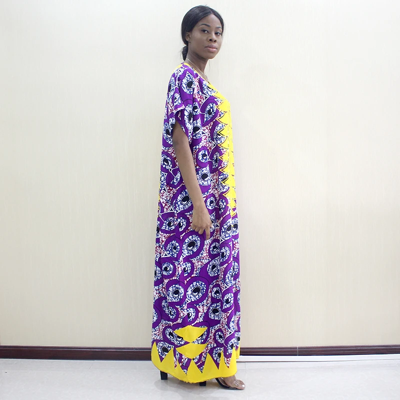 Nauja Afrikos drabužių Tranditional Ilgas, Purus Suknelė Vintage Dashiki caftan etninės afrikos suknelės moterims su skara