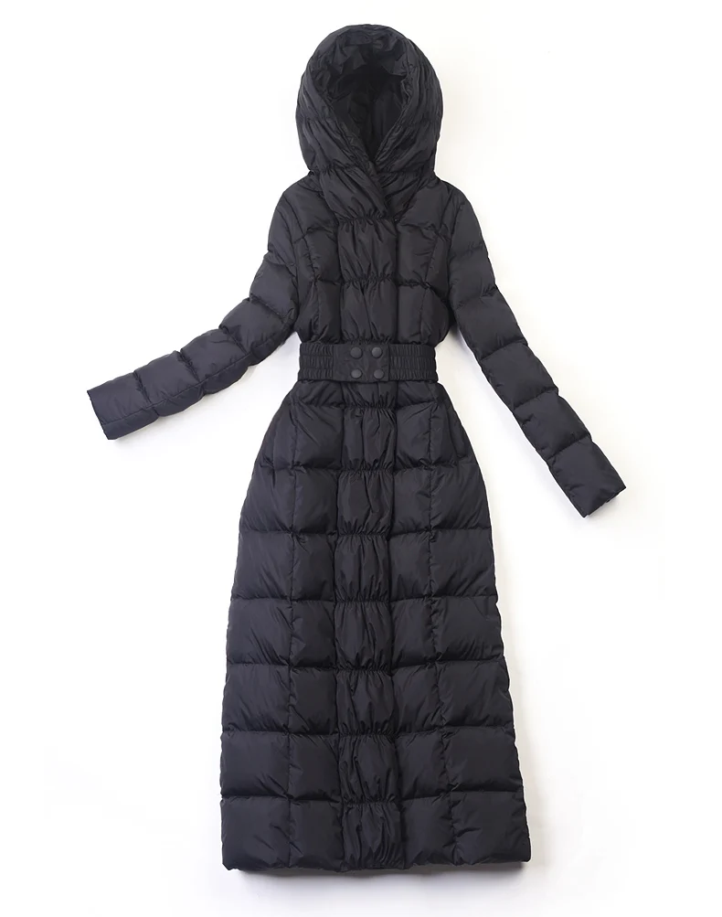 2019 nauji moteriški žiemos Ilgos žemyn striukės gobtuvu diržo didelio dydžio, juoda, tamsiai mėlynos plius dydis sustorėjimas, viršutiniai drabužiai, paltai