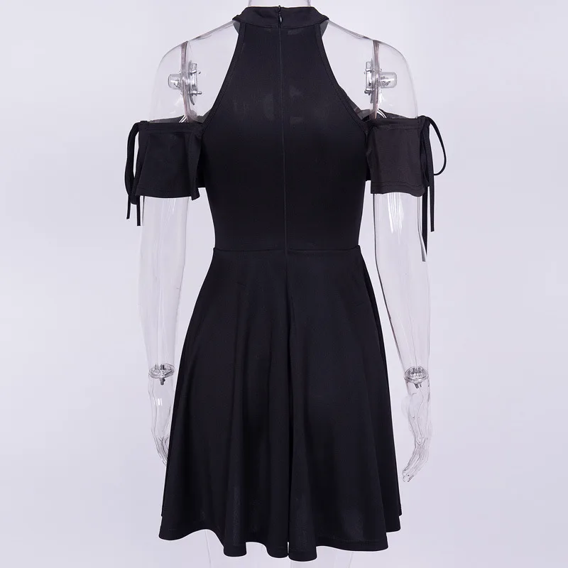 Goth Dark punk mėnulis modelio suknelės atvira pečių, trumpomis rankovėmis moterims suknelė elegantiškas 2020 m. vasarą moterys aukšto juosmens gotikos suknelės