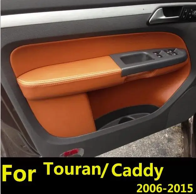 4/8PCS/SET Mikropluošto Priekinių / Galinių Durų apdailos Porankiu Oda Padengti Apsaugine Apdaila Volkswagen Touran Caddy 2006-