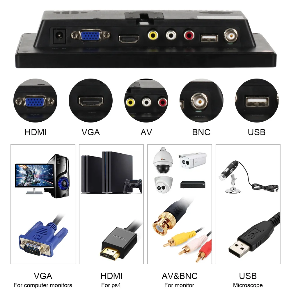 8 colių HD LCD Automobilių Pogalvių Monitorius HDMI/VGA/AV/USB/SD TV ir PC DVD Grotuvas, Kamera, Automobilio Galinio vaizdo Monitorius Stovėjimo galinio vaizdo Sistema
