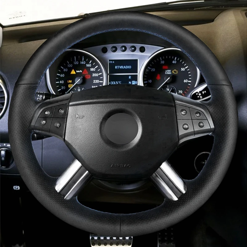 Black PU Dirbtinė Oda Automobilių Vairo Dangtelis, skirtas Mercedes Benz W164 M-Klasės ML350 ML500 X164 GL-Klasės GL4