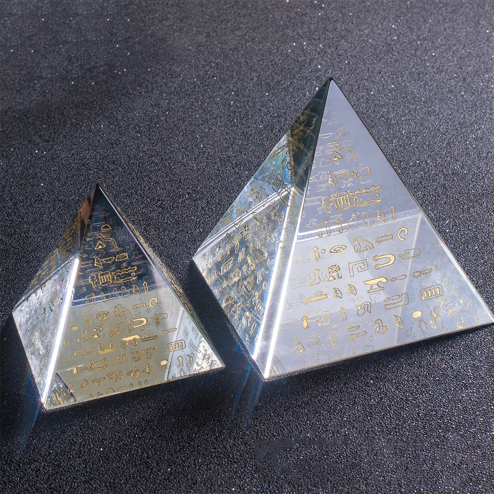 K9 Krištolo, Egipto Piramidės Miniatiūrą 60mm 80mm Egipto Gydomųjų Reiki Chakra Energijos Piramidės už Gydymą Feng Shui Namų Dekoro