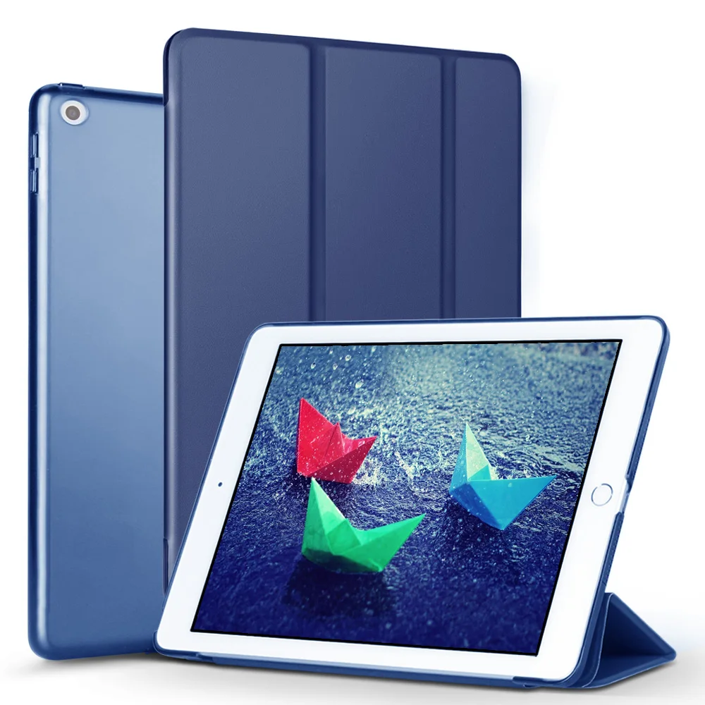 Case for iPad 9.7 colių ( 2017 Naujas ), ZVRUA Slim Tri-fold PU Odos Smart Cover 