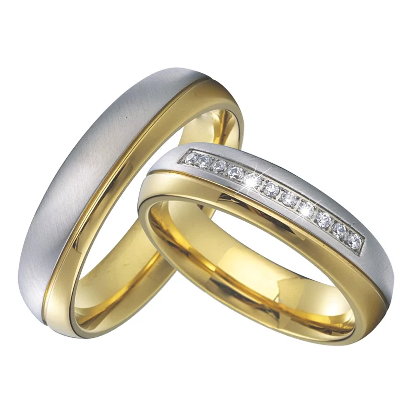 1 pora pora vestuvinių žiedų rinkinys vakarų mėgėjams aljansų titano papuošalai santuokos žiedas vyrams ir moterims