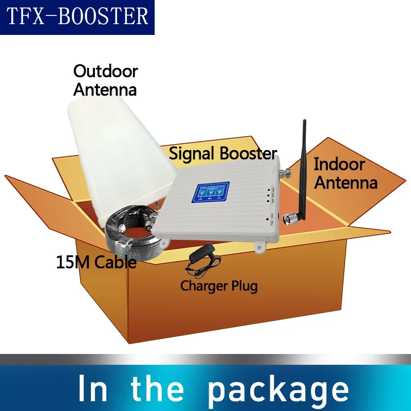 TFX-BOOSTER 900/1800/2600 Mhz 2G 3G 4G Mobiliojo Telefono Kartotuvas 4G 2600Mhz Korinio ryšio tinklo Signalo Stiprintuvas Stiprintuvas Plakti Antena 5dbi