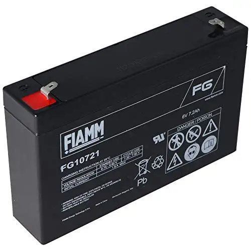 FIAMM FG10721 Baterija 6 V 7Ah pakartotinai įkraunamą švino VAS avarinio apšvietimo, signalizacijos, žaislų, medicinos įranga, UPS