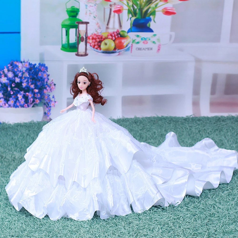 Lėlė Princesė Vestuvių Suknelė Rožinės ir Baltos spalvos Drabužiai Tiktų 30cm bjd ir 12 Cm Lėlės Nešioti Žaislą Priedai