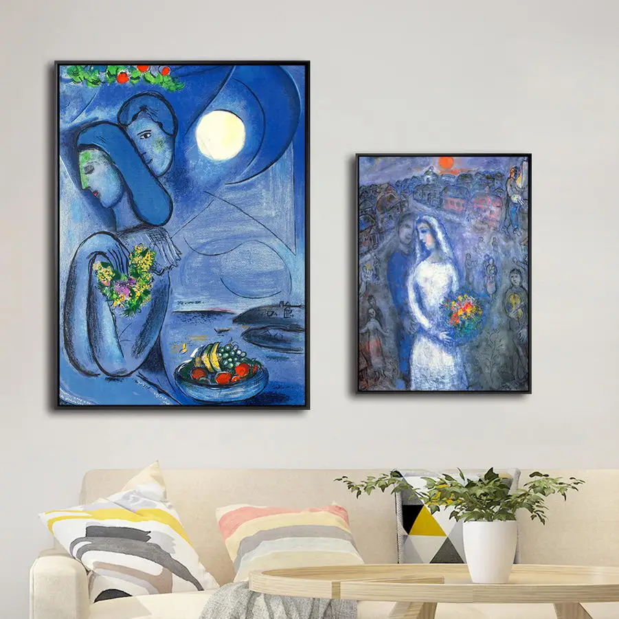 Namų Dekoras Drobė Spausdinti Menas Sienos Nuotraukas Cuadros Decoracion Salonas Plakatas Paitings, Baltarusijos Respublika, Marc Chagall Mėgėjams