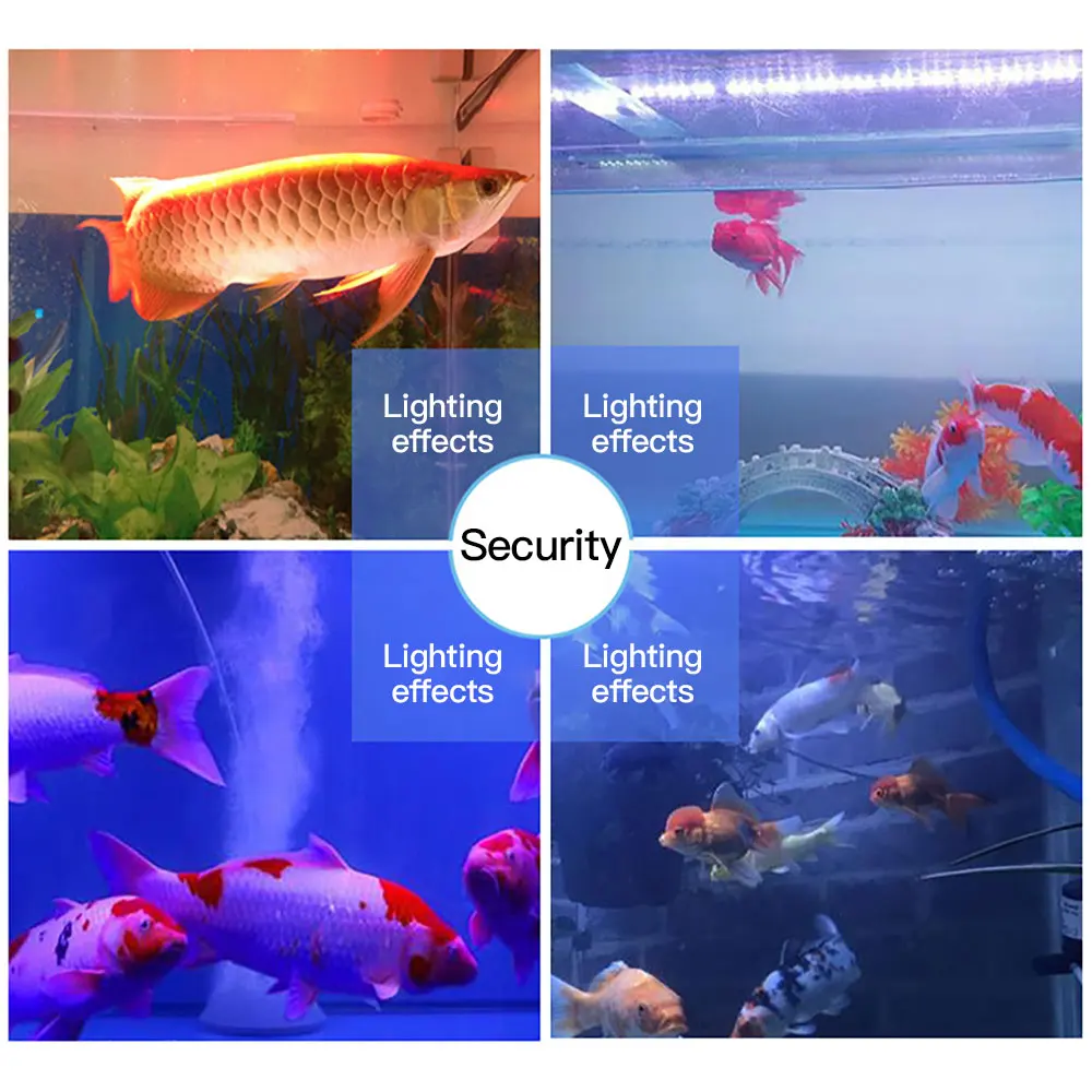 ES MUMS Plug RGB Nuotolinio Akvariumas Šviesos Žuvų Bakas Vandeniui 5050 SMD LED Juostelė Šviesos, Vandens Lempos, Povandeninis 19-49CM