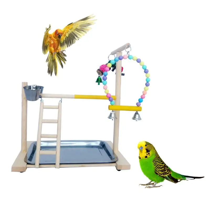 Medinis Paukštis Papūga Ešerys Stovi Platforma Žaidimų Aikštelė Interaktyvūs Žaislai Narve Dekoro Papūga Žaislas Paukščiui Prekių C42