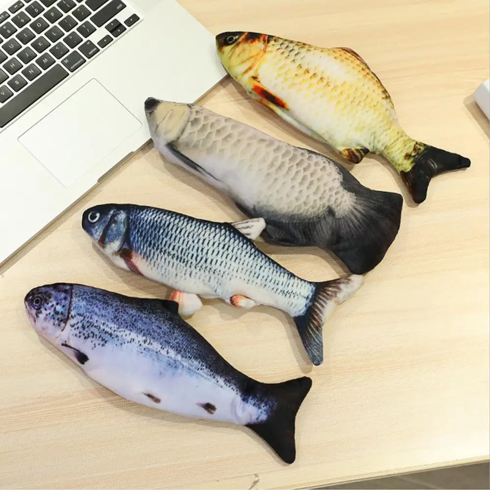 Kūrybos Elektros Interaktyvi Katė, Žuvis, Įdaryti Pagalvės Lėlės 3D Žuvies Formos Modeliavimas Minkštas Pliušas Žaislai Miega Namuose, Naminių Reikmenys