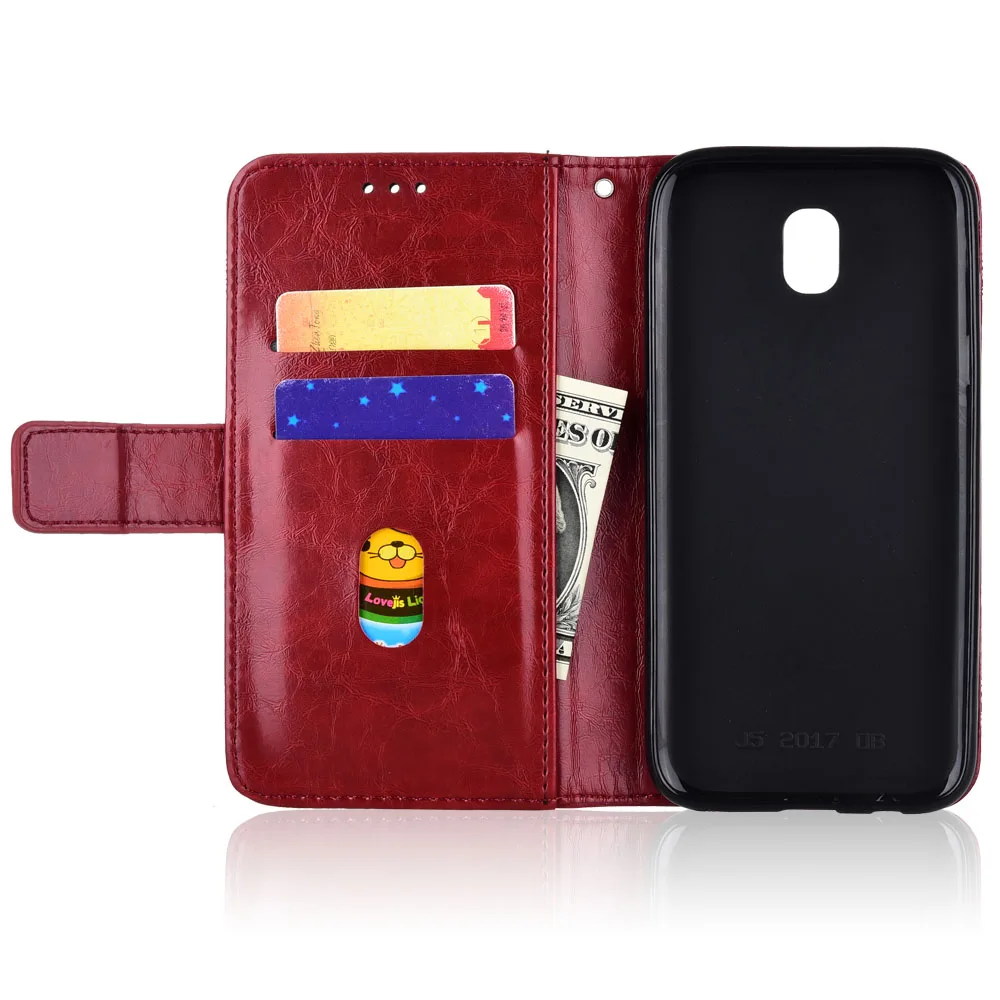 Apversti piniginės Odinis dėklas ant Samsung Galaxy J5 2017 J530 SM-J530f Galinį Dangtelį telefono krepšys