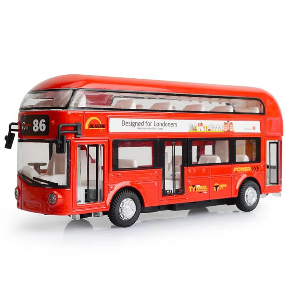 Diecast Londono Autobusų Dviaukštis Autobusas Žaislas Transporto Duris Gali Atidaryti Uždaryti Mirksi Šviesos&Music Miesto Autobus Londres