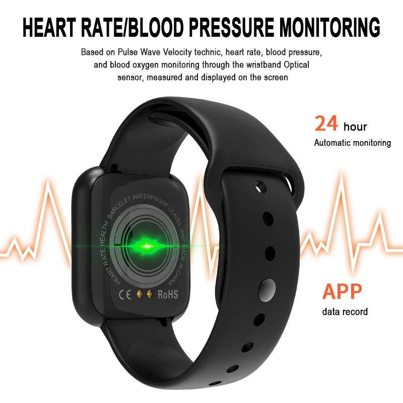 I5 Smart Žiūrėti Moterims/Vyrams Širdies Ritmo Monitorius Fitness Tracker Kraujo Spaudimą 