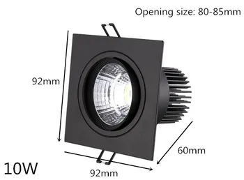 1pcs Energijos taupymo Embedded Dviguba LED Pritemdomi juoda Downlight 10W COB 20W LED Spot light apdailos Lubų Lempa AC 110V, 220V