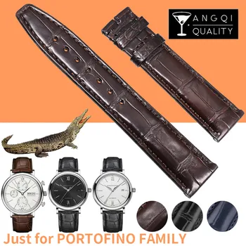 20mm natūralios Odos Krokodilas Watchbands už IWC Portofino Šeimos Aligatorius Odos Apyrankės Juosta Dirželis Bambuko Minkštas Modelis
