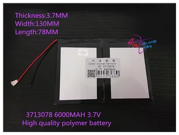 3.7 V 6000mAH 3713078 Polimeras ličio jonų / Li-ion baterija tablet pc,mp3,mp4,GPS,mobiliojo telefono,garsiakalbis