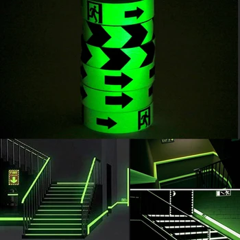 5cm X 5m Žalia Švyti Tamsiai Juosta Siena Lipdukas Šviesos Fotoliuminescencinės Juosta Etapas Namų Puošybai Švyti Juosta