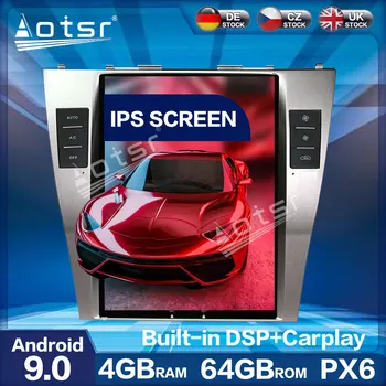 Aorts Tesla Stiliaus PX6 Android 9.0 4+64GB Automobilio Radijo Grotuvas GPS Navigaciją HD Auto Stereo Multimedio Toyota Camry 2007 - 2012