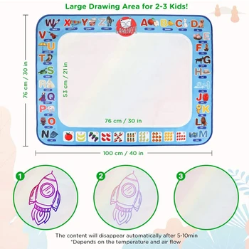 Aqua Magic Kilimėlis Vaikams Tapybos Rašyti Doodle Lenta Žaislas Spalvinga Doodle Piešimo Kilimėlį Pareikšti Rašikliai Švietimo Žaislai