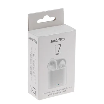 Ausines SmartBuy i7 mini SBH-301, wireless, in-ear, mikrofonu, BT v4.2, 55/400 mAh, balta 4193994