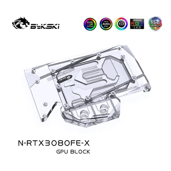 Bykski Vandens Bloko naudoti nVIDIA RTX3080 Įkūrėjas Edition GPU Kortelės / Vario Bloko tinka 3080 FE vaizdo plokštė / Backplate A-RGB RURA