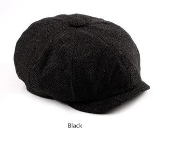 CEQING031 Derliaus vyrams suaugusiųjų negabaritinių beretės, kepurės Aštuoniakampis skrybėlės Britų Medvilnės Newsboy bžūp Moliūgų Gatsby Butas kepurės Pledas