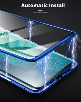 Dvipusis Magnetinio Absorbcijos Metalo Case For Samsung Galaxy A11 A21 A41 A51 A71 A81 A91 360 Pilną Apsauginį Dangtelį atveju apvalkalas