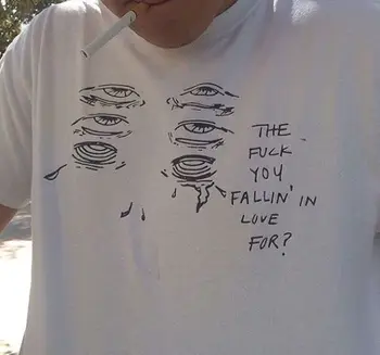 Fallin' In Love Funny Quotes Marškinėliai Žmogus Vasaros Mados Atsitiktinis Tumblr Grunge White Tee Estetinės Meno T Shirts Komplektai