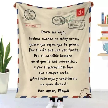 Flanelė Antklodė Oro Pašto 3D Spausdinimo Sofa Išlaikyti Šiltas Vaikams, Antklodė, Namų Tekstilės ispanijos ir prancūzijos Letter Spausdinimo Antklodė