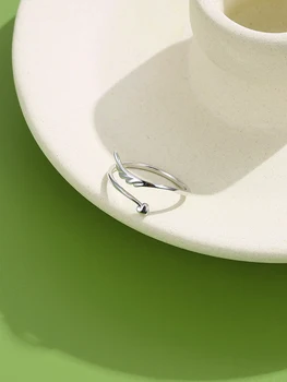 INALIS 925 Sterlingas Sidabro Paprastas Minimalistinis Atidarykite Reguliuojamas Romantiška Piršto Žiedai Moterims Jubiliejų Bauda Moterų Papuošalai