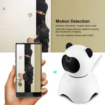 Kamera Šeimos Saugai, Vaiko Saugos Kamera, Panda Stiliaus Mielas Fotoaparato Nuotolinio Stebėjimo 1080P Belaidžio su Naktinio Matymo