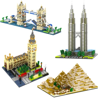 Karšto YZ Blokai Mini Architektūros modelis Taj Mahal pastatas, Mūrinė Pilis, Švietimo, Vaikams, Žaislai Vaikams, Eifelio Bokštas Kolekcija