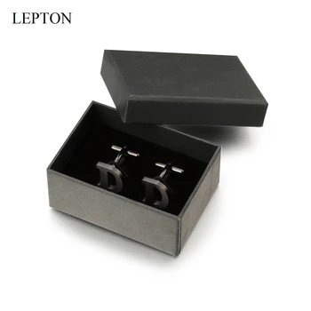 Lepton Nerūdijančio plieno Raides, rankogalių segtukai, skirta Mens Black & Sidabro Spalvos Raštais D abėcėlės Rankogalių segtukai Vyrų Marškinių Rankogaliai Mygtuką