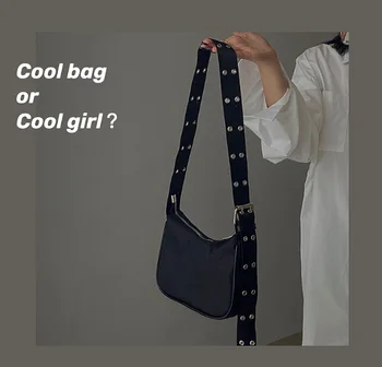 Mados moterų mažos rankinės nailono atsitiktinis petį krepšys moterų kryžius body bag vintage black g568